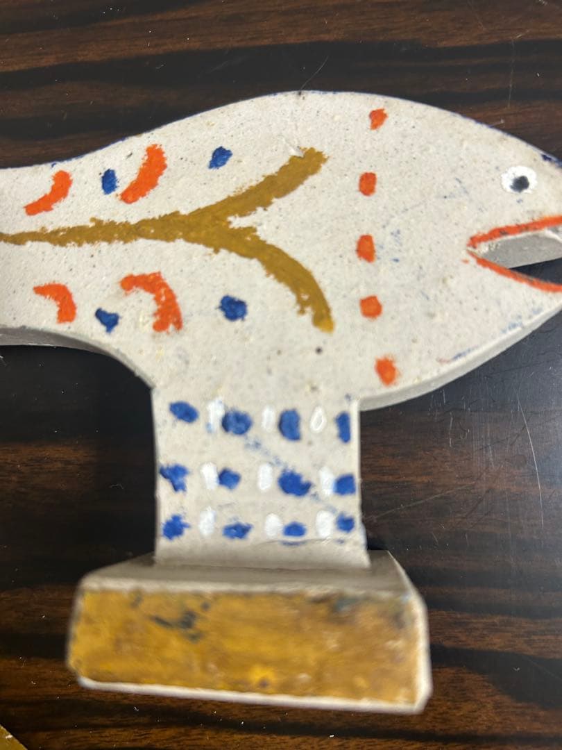 黒田征太郎さん : 猫と魚の陶器オブジェセット