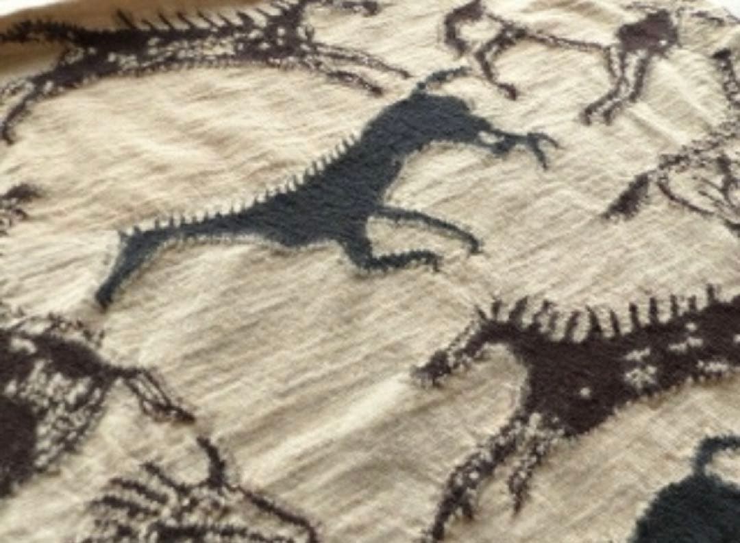 新品 KAPITAL 縮絨ウール インディアンペインティング マフラー 馬