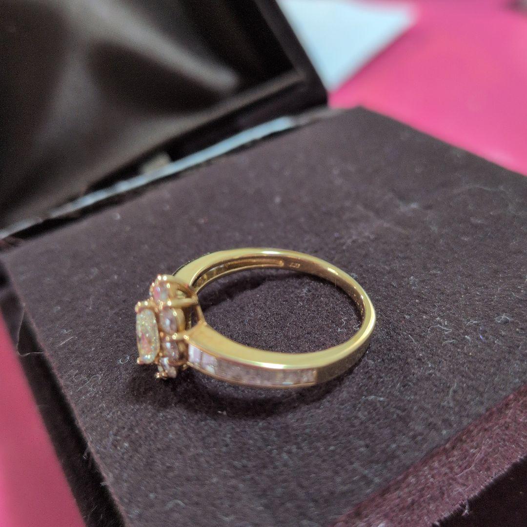 K18イエローダイヤモンド 花形リング