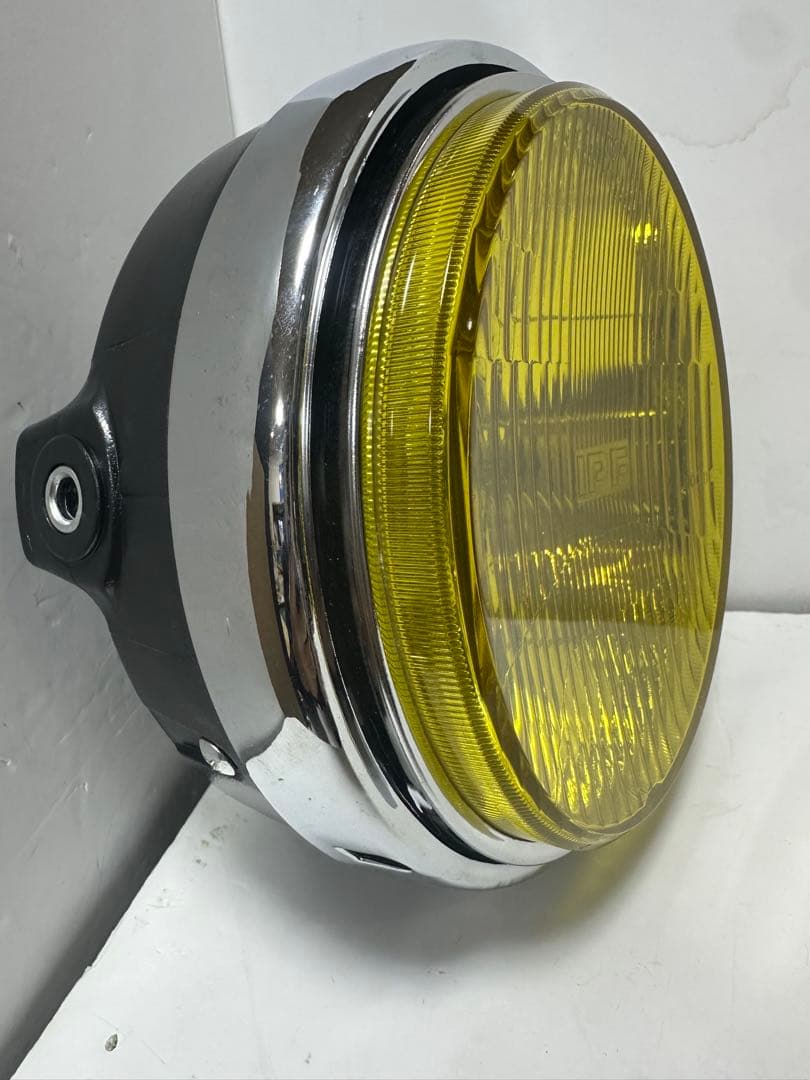 美品/当時物IPF凹みレンズ付きヘッドライトASSY/イエローレンズシビエ