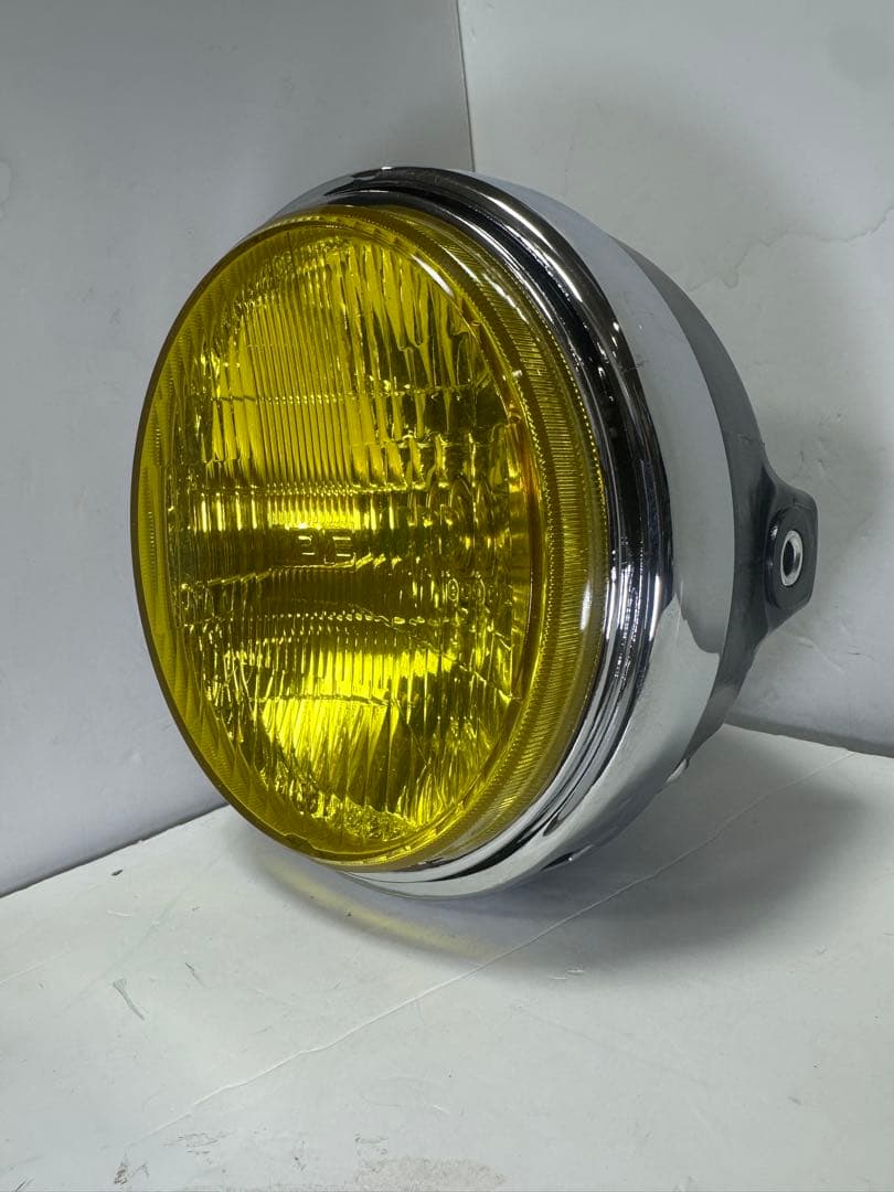美品/当時物IPF凹みレンズ付きヘッドライトASSY/イエローレンズシビエ