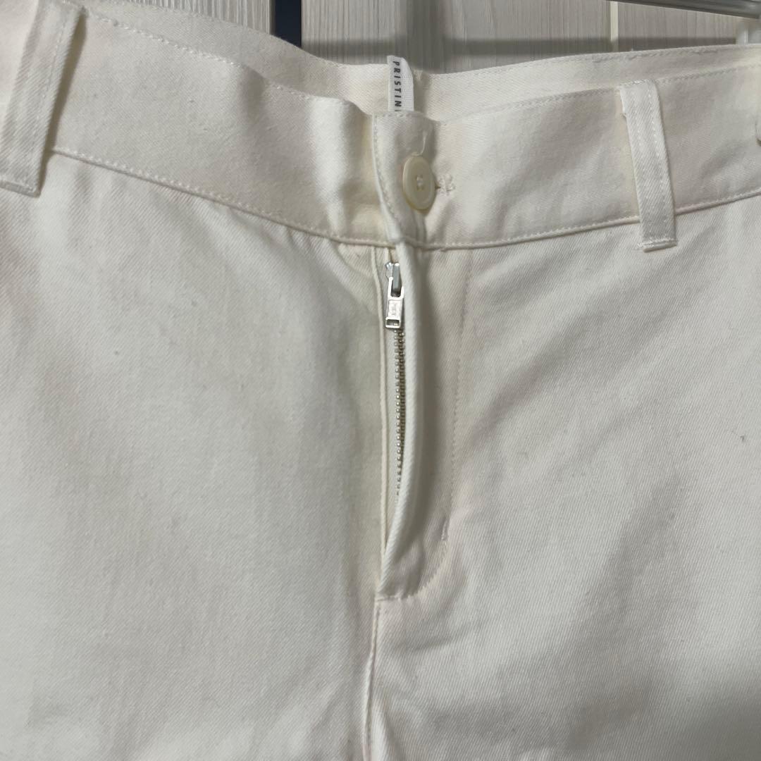 she、プリスティン　ホワイト チノパン コットン混紡