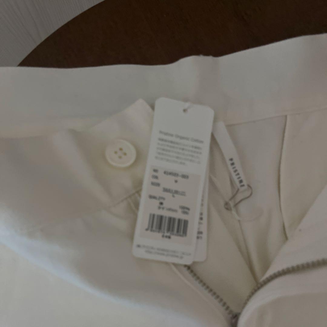 she、プリスティン　ホワイト チノパン コットン混紡