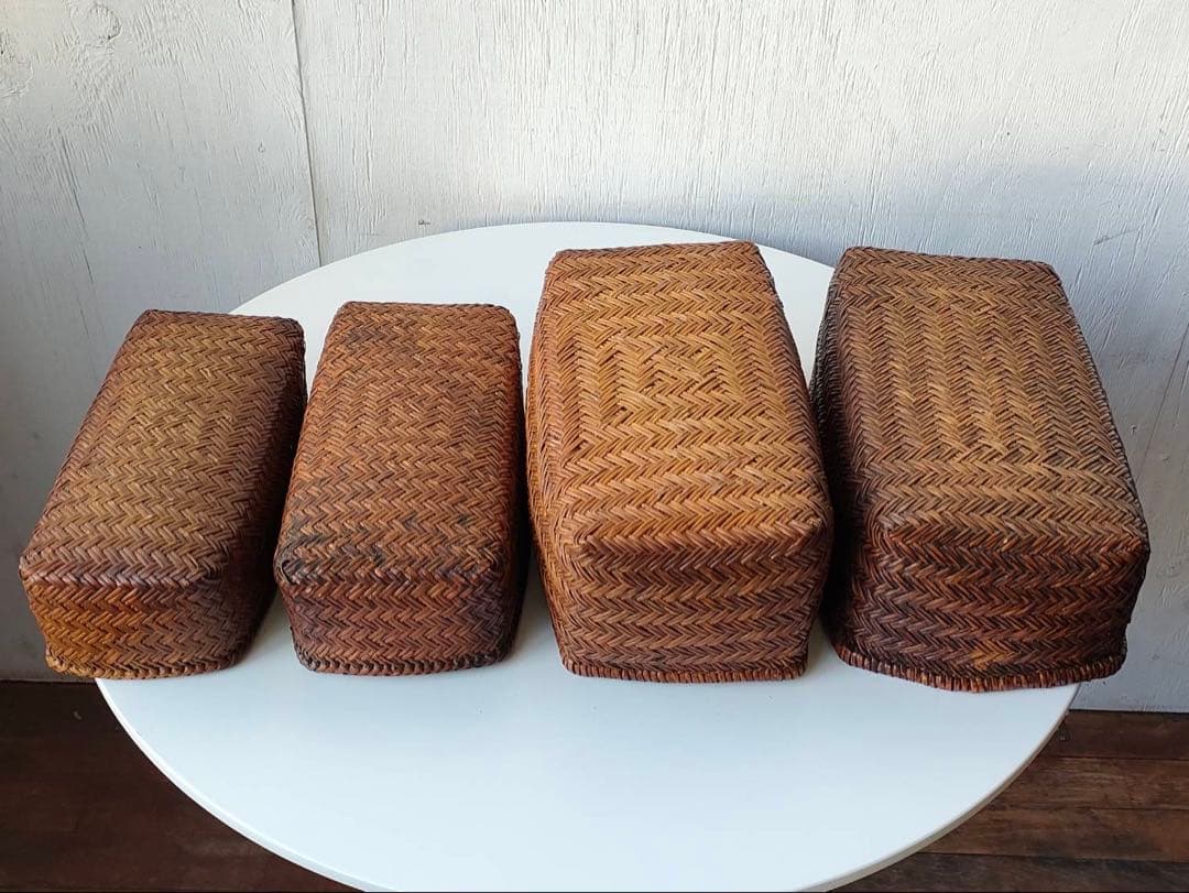 時代 端正な形 味の良い行李 2個セット ①