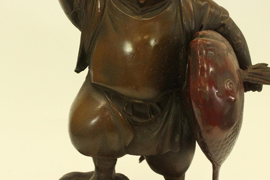 恵比寿 鯛釣 置物 吉祥 縁起物(ZE489)