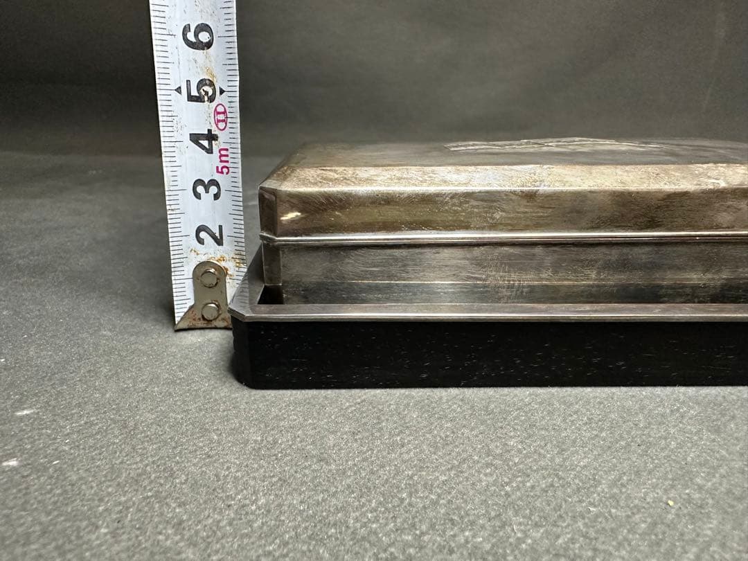銀製三越 煙草具　煙草盆　内唐木　煙草入　小箱　喫煙具　小物入　アンティーク