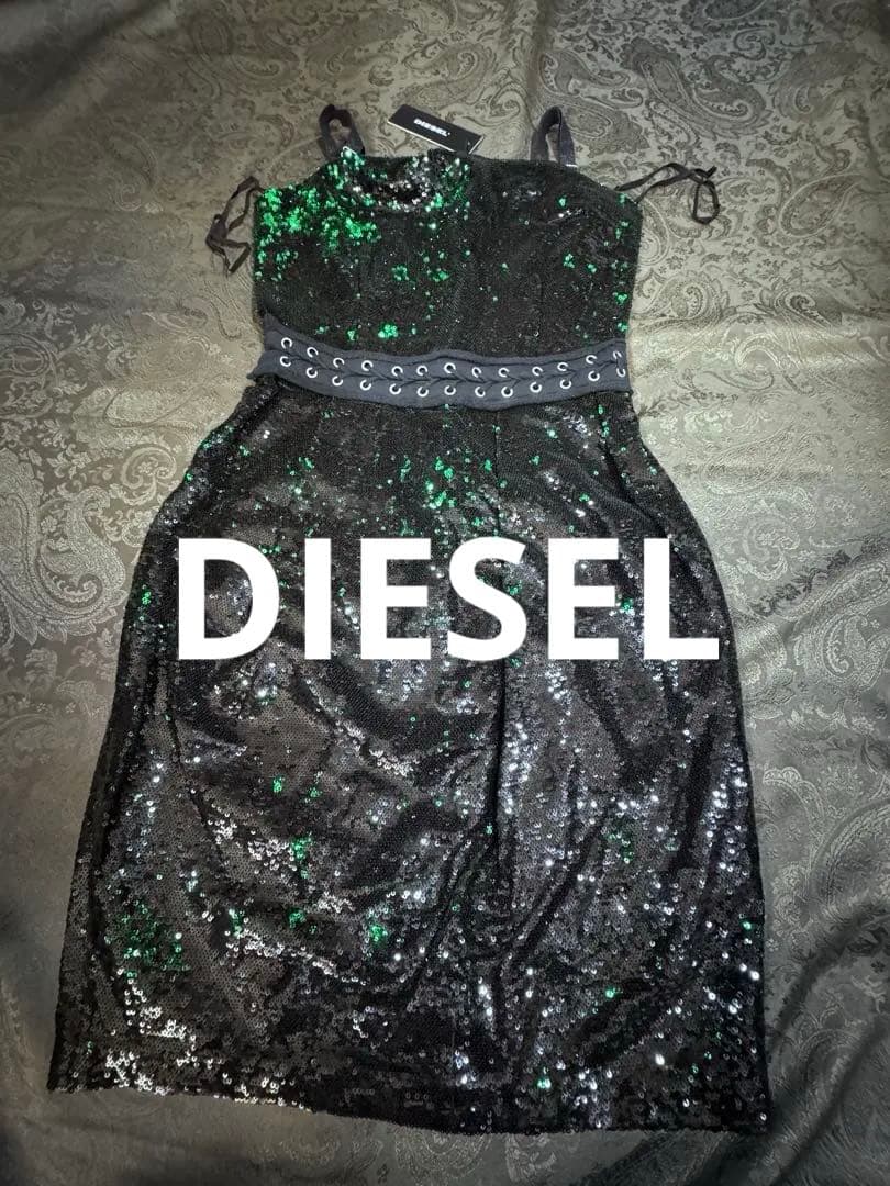 お値下げ中【新品未使用タグ付き】DIESEL総スパンコール ドレス／ワンピース