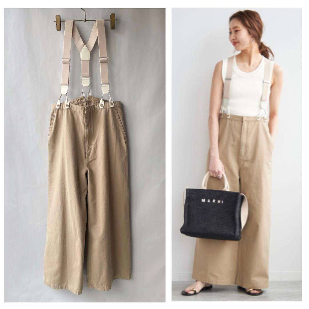 ほぼ未使用✨スピック＆スパン　24SS サスペンダー付きワーカーパンツ　36