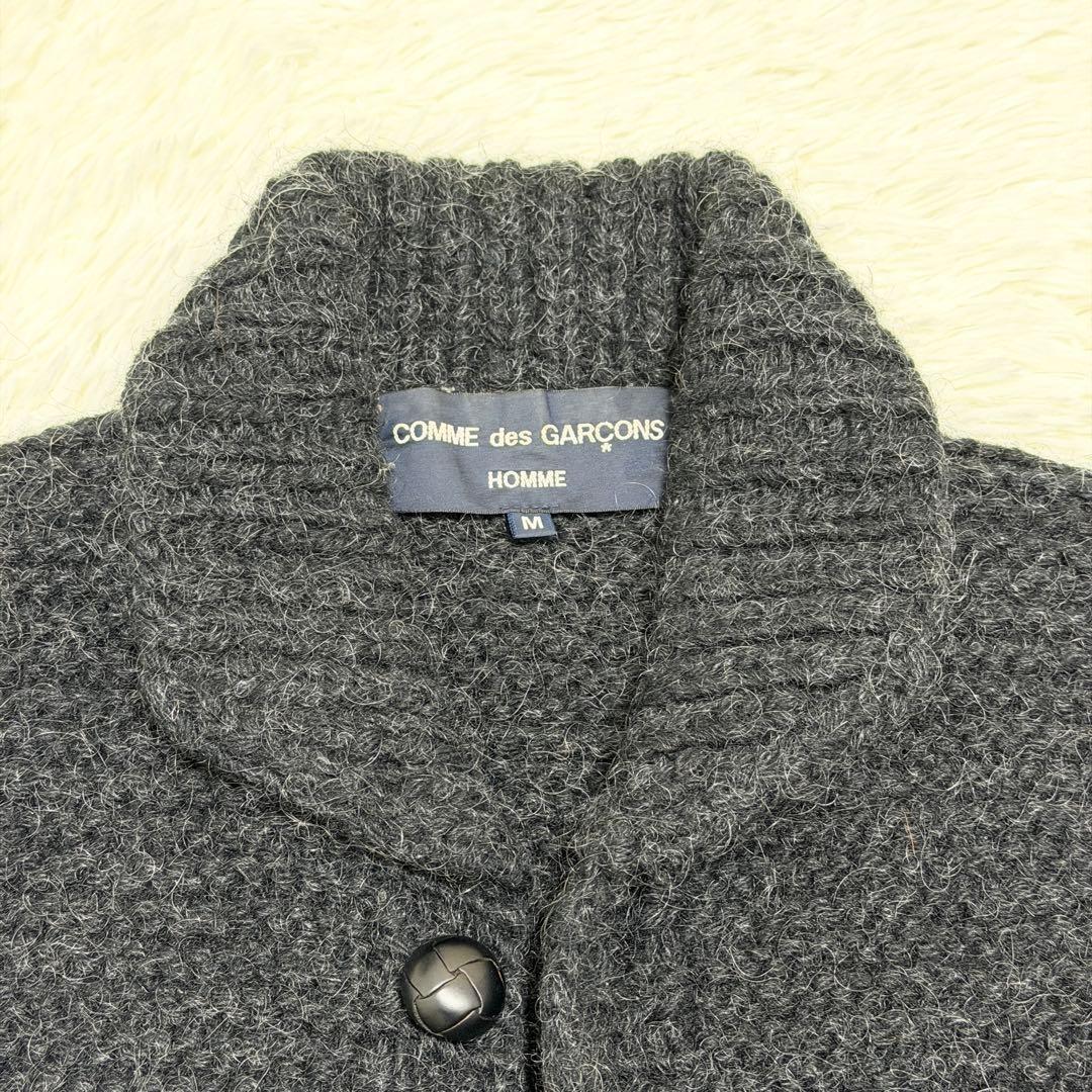 コムデギャルソンオム ニット ベスト ショールカラー ボタンベスト 厚手ニットM
