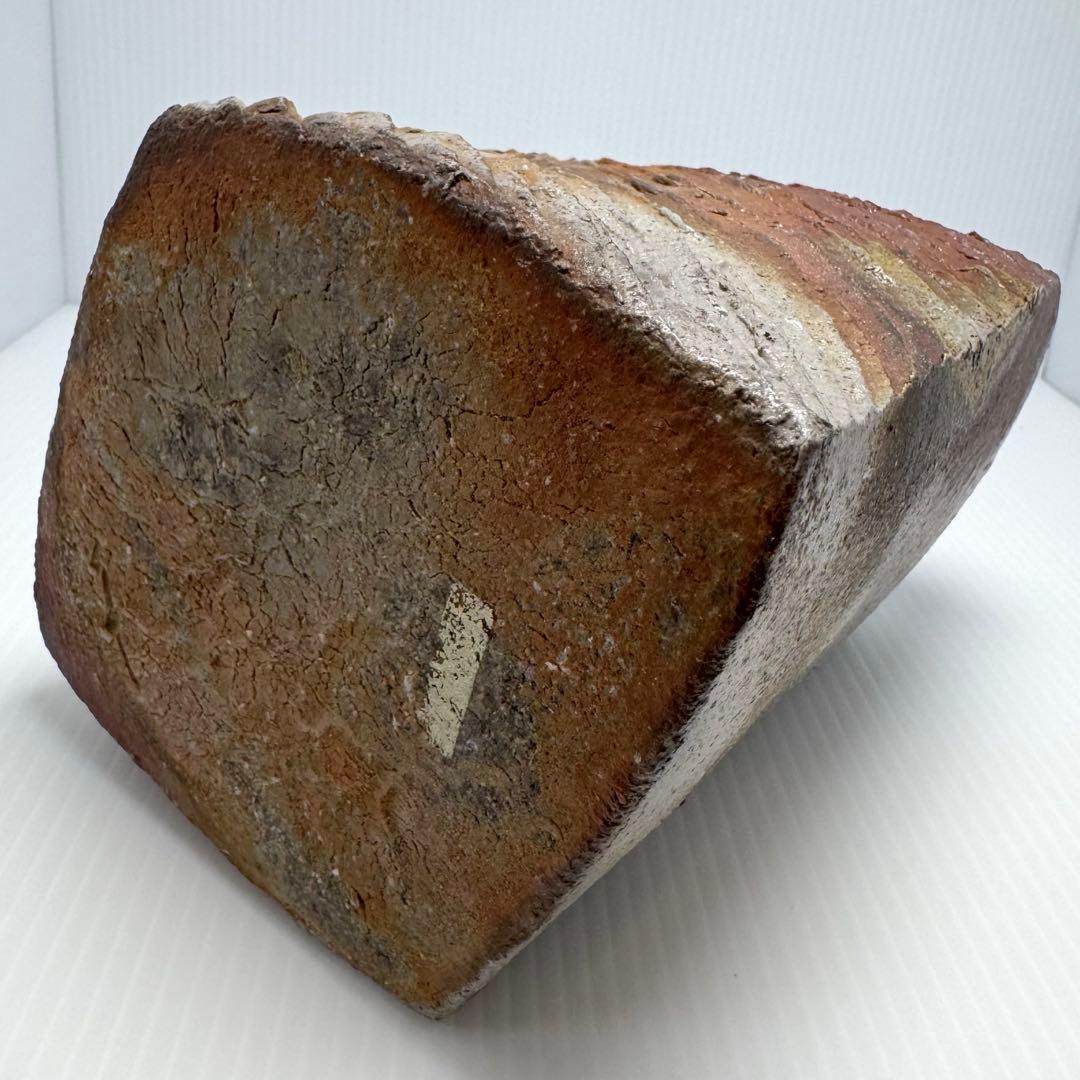 未使用 備前焼 山下譲治 持ち手付き 花入 花瓶 花生 壺 伝統工芸 美術品