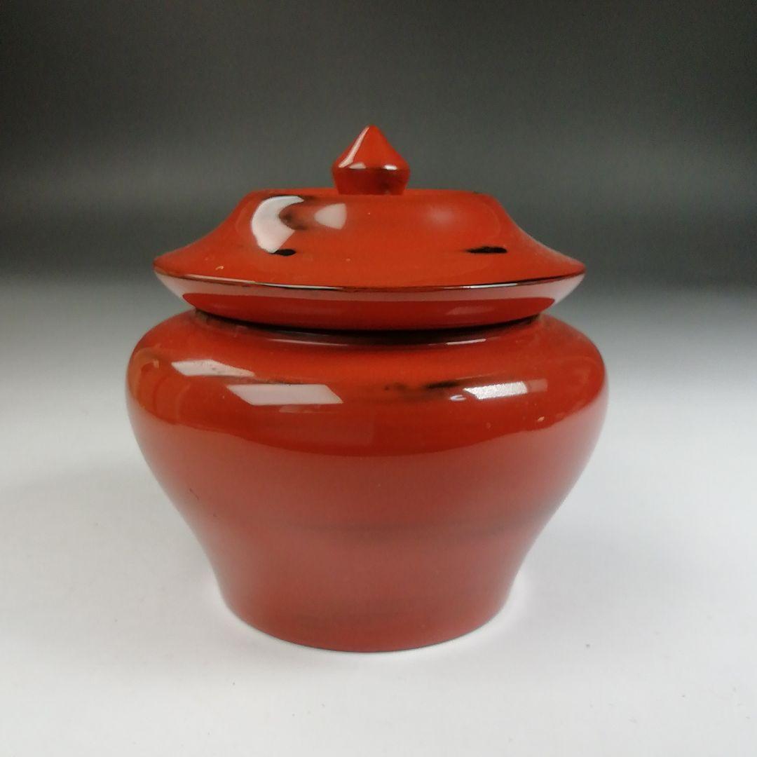 Ｔ８７９　茶入　『根来塗　茶壷』『坂下雄峰 作』　共箱　茶器　茶道具