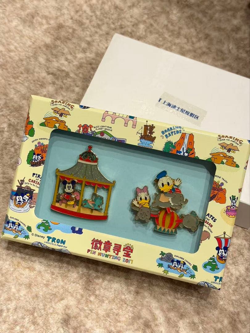 上海ディズニーランド正規品ミッキードナルドピンバッジセット限数500