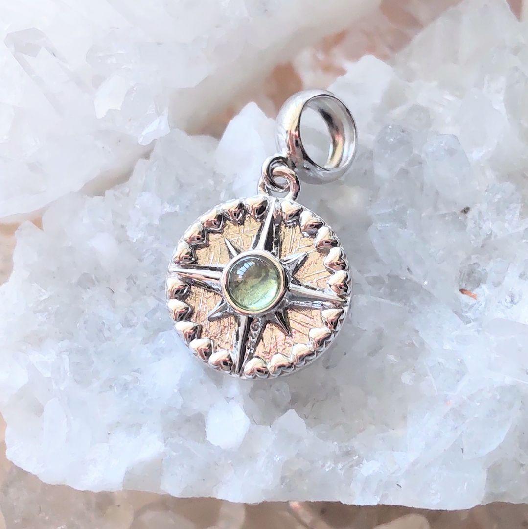 レア★モルダバイト メテオライト シルバーカラー ネックレストップ