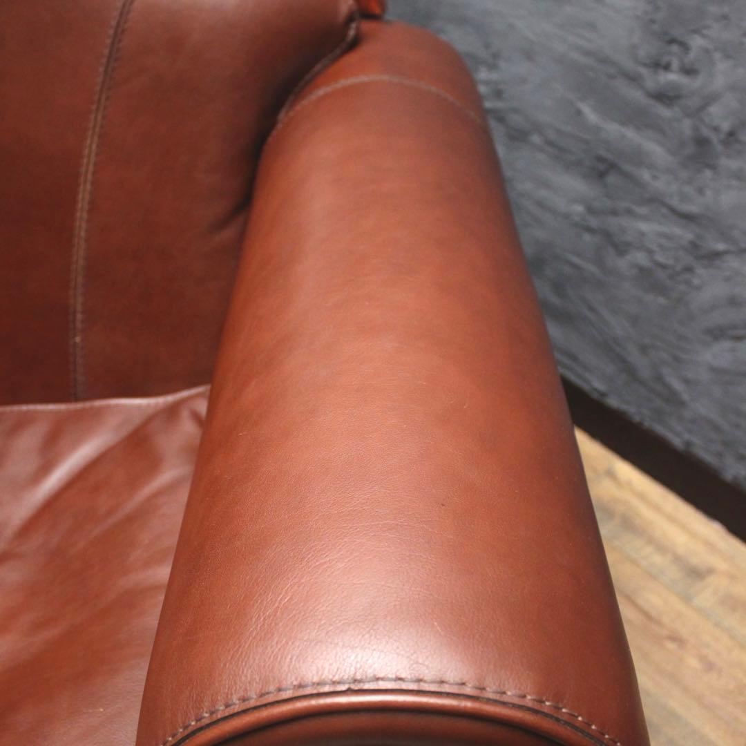 首都圏送無料〜　BASTEXイタリア超一流ソファ 総本革＋ワニ革　アンティーク