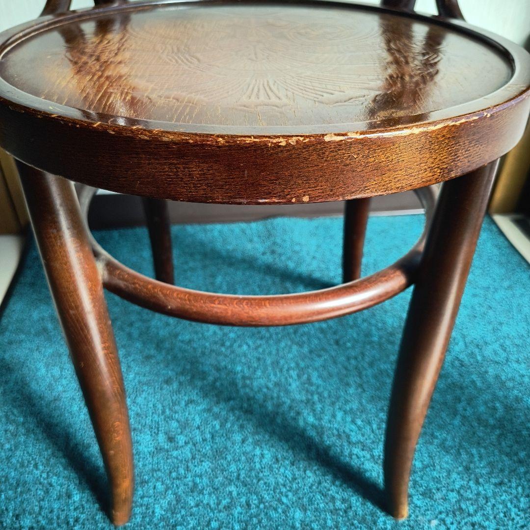 曲げ木デザイン 木製　椅子 ブラウン　アンティーク