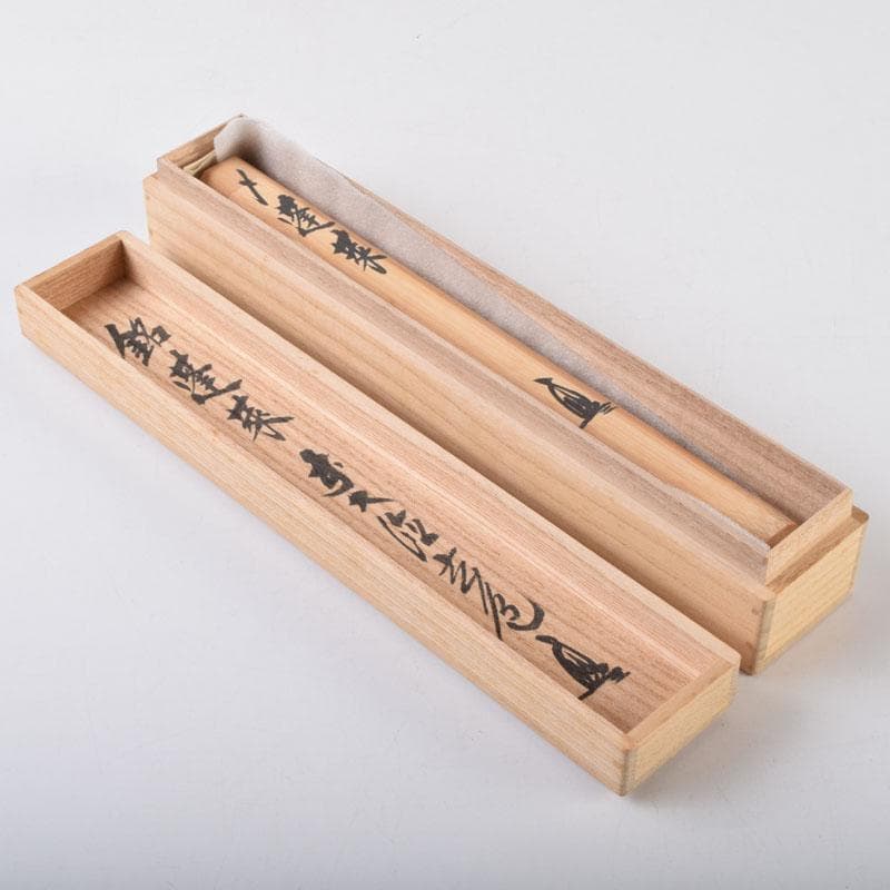 フミフミ竹高斉作茶杓　銘蓬莱　前大徳　須賀玄道書付　共筒共箱　V　9083