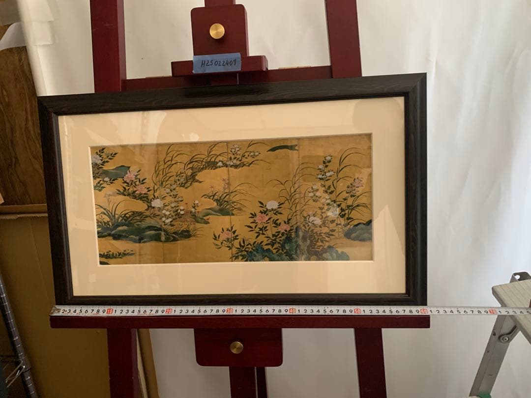 四季草花図　印刷画　日本画 フレーム　額装　額縁