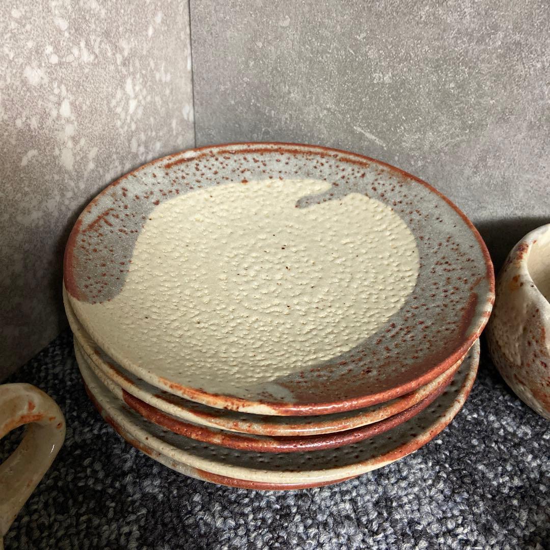 志野焼　北山窯　カップ&ソーサー　5客セット　コーヒーカップ