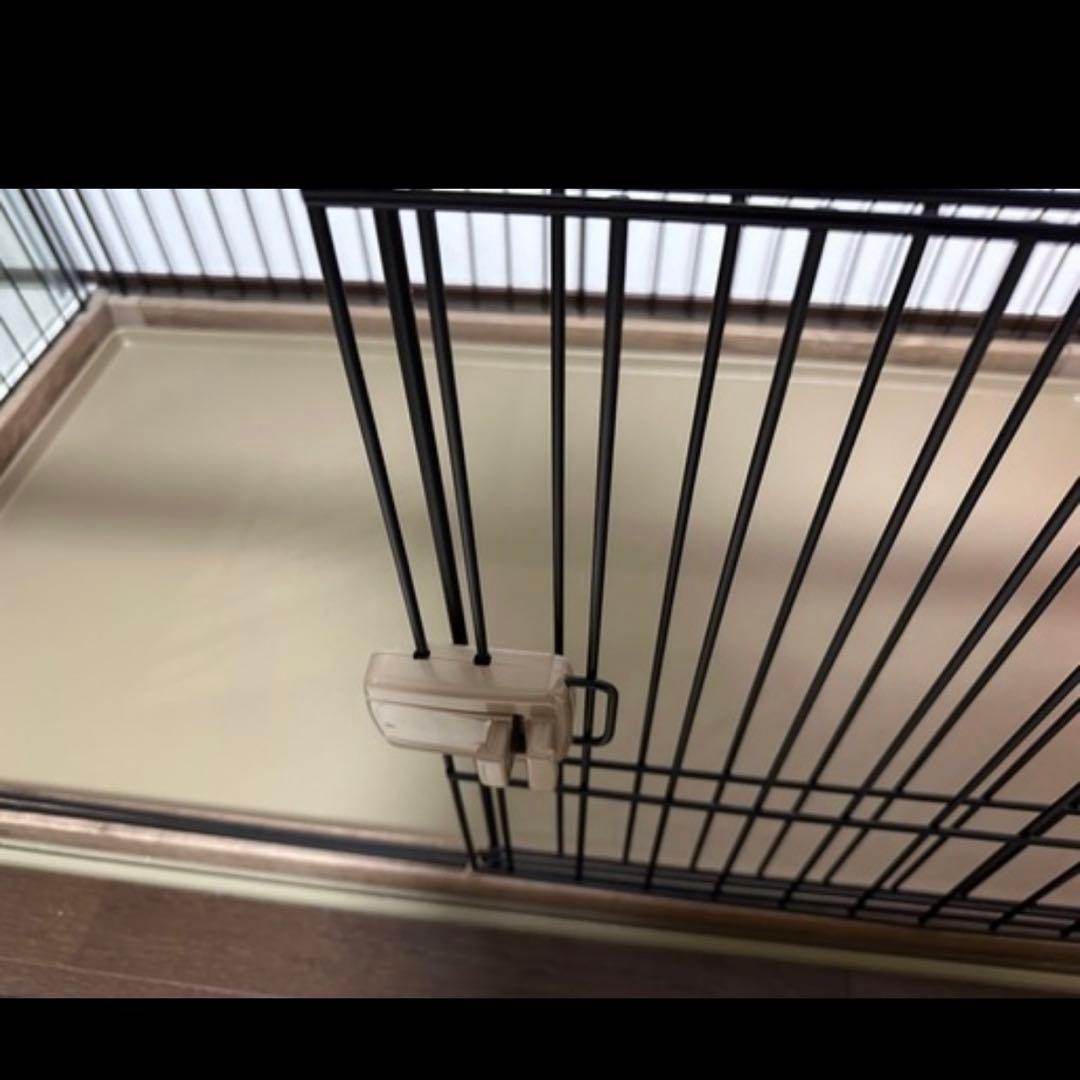 アイリスオーヤマ 犬用ケージ 中型犬用 ブラック グレー