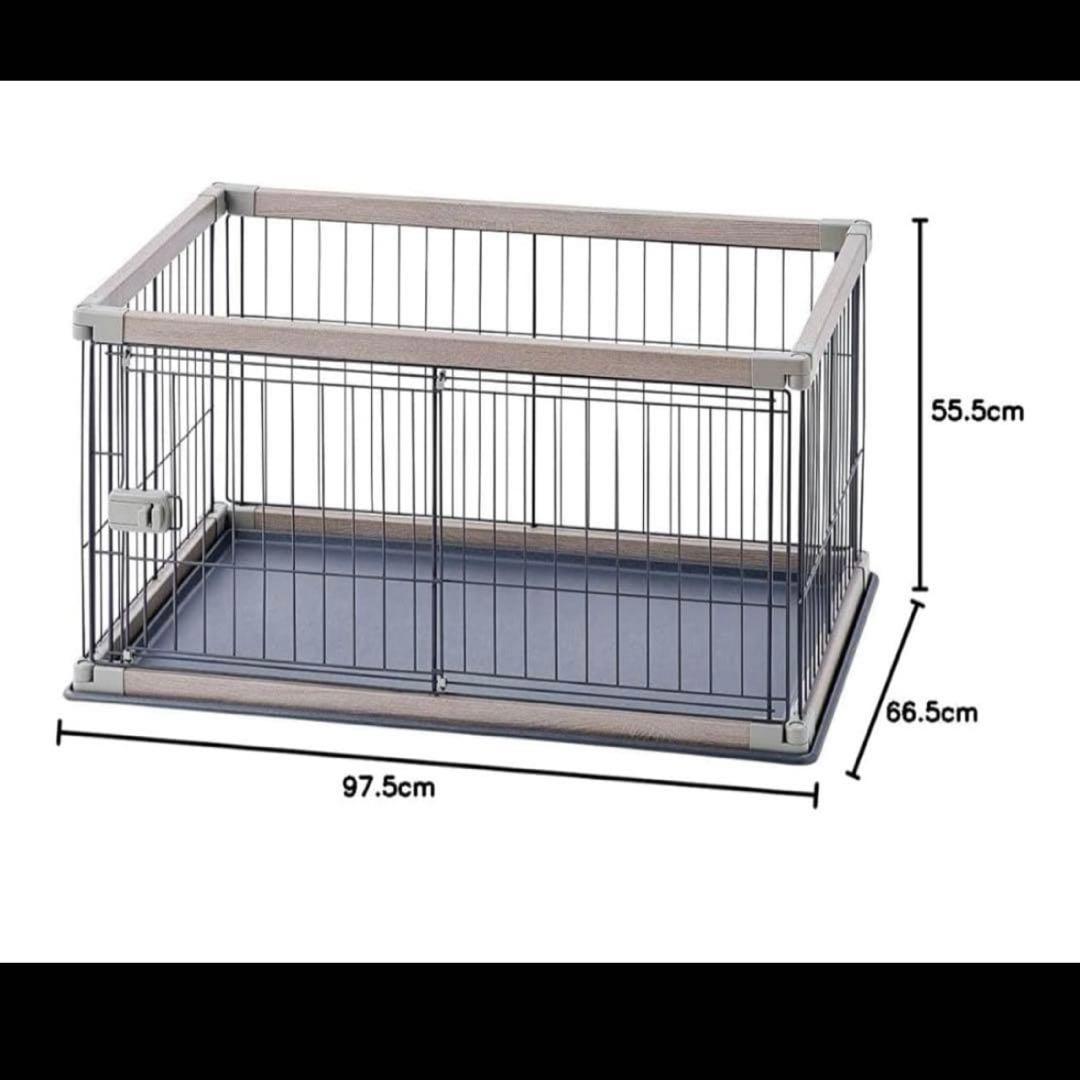 アイリスオーヤマ 犬用ケージ 中型犬用 ブラック グレー