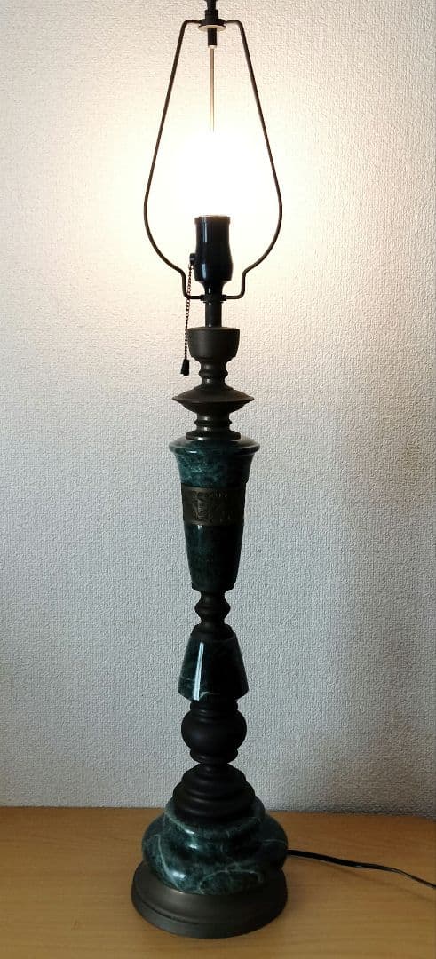 大理石 調 テーブルランプスタンド アンティーク 調 グリーンマーブル 照明