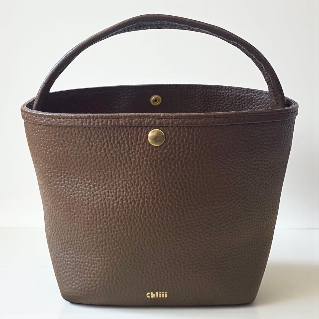 CH!III チーバッグ【美品】シュリンクレザー バスケット ブラウン