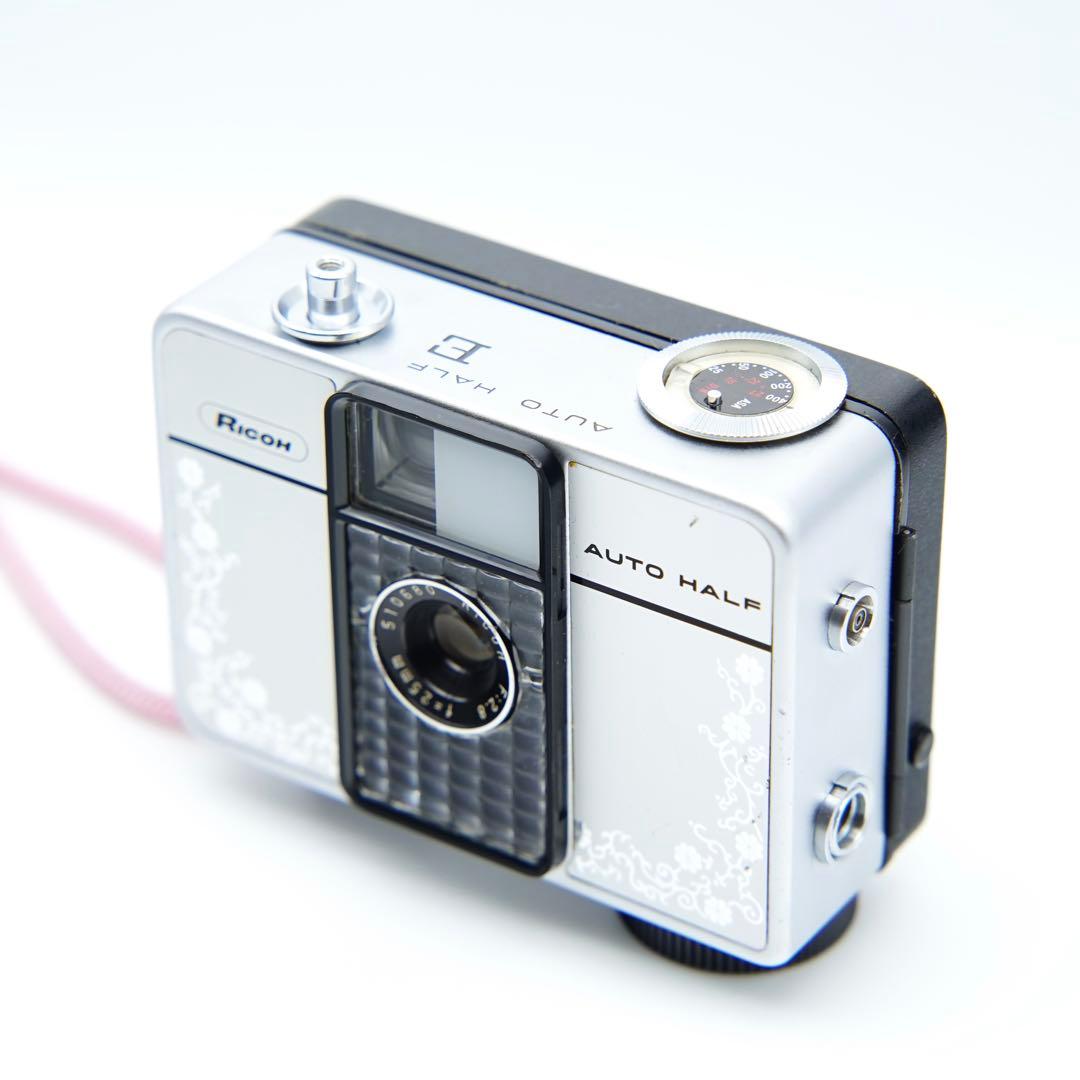 【動作確認・清掃済み＊試写あり】カメラケースつ付き♪リコーオートハーフE 花柄