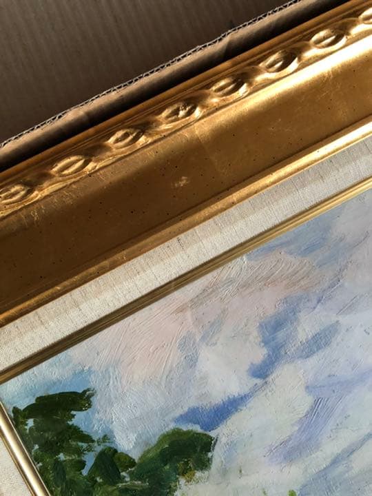 F10 額縁 額 油絵 絵画 アンティーク ゴールド