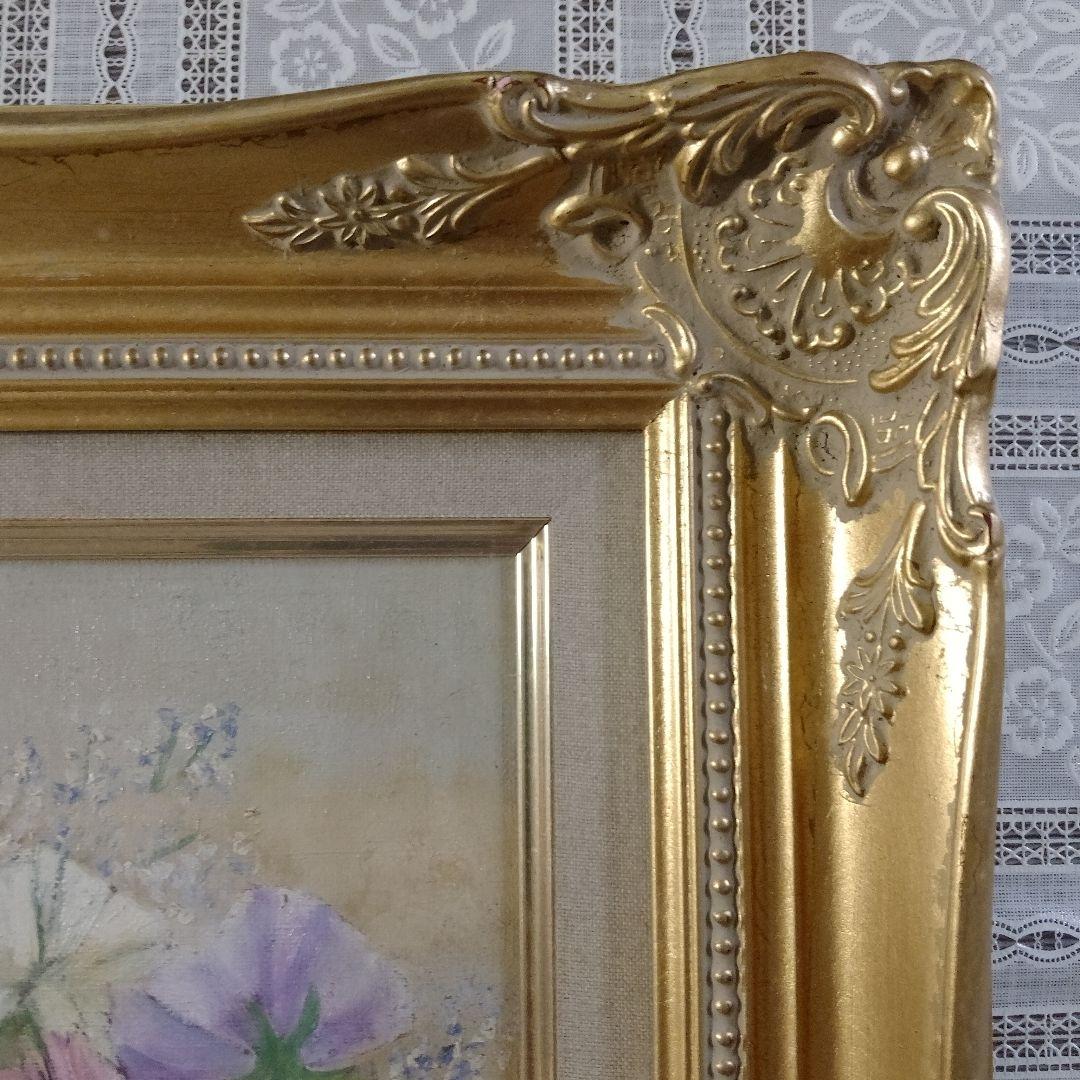 相澤道子　油彩画 F10号『パンジー』直筆サイン入 二科会審査委員