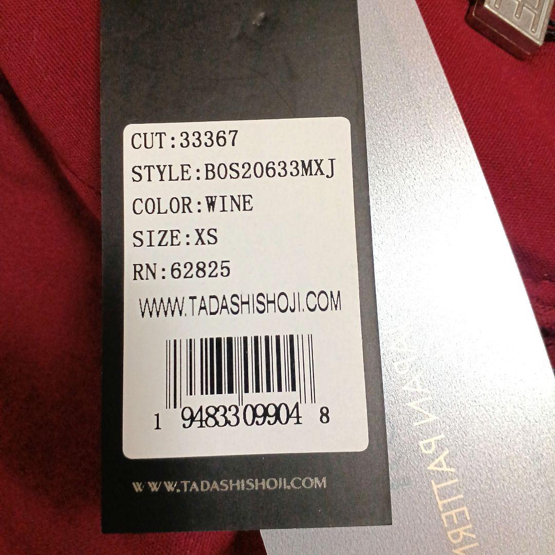 新品✨タダシショージ　ワンピース　深紅　ワイン　レース　ストレッチ　XS