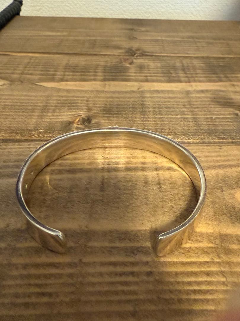 MOTO K18イーグルスタンプメタル付平打ちバングル