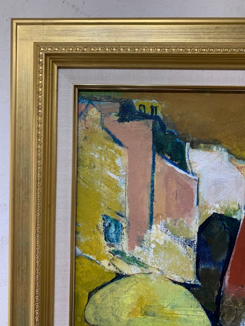 絵画　油彩肉筆画　真作　天野『ムフタールの朝市』1966年作　F6