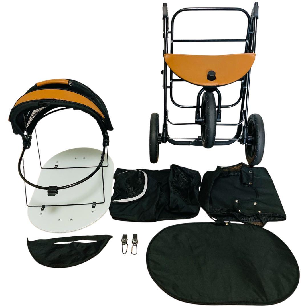 【美品】MEGANEKO ペットカート　3輪　コンパクト　分離式　折りたたみ