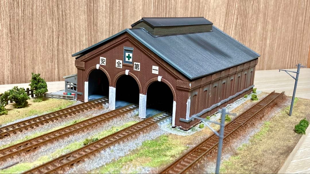 Nゲージ 鉄道模型ジオラマ 昭和のレンガ機関庫