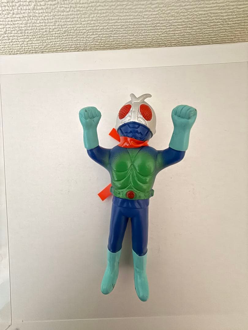 激レア 仮面ライダー2号　万歳ポーズ　青成型　ソフビ ユニファイブ