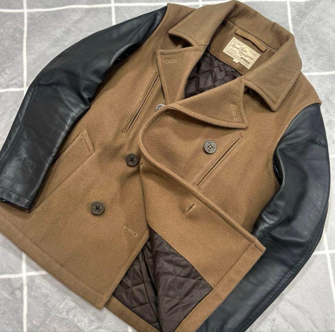 【☆極美品☆】ウルトラレア AVIREX レザーコートMカーキ 紳士の極上品