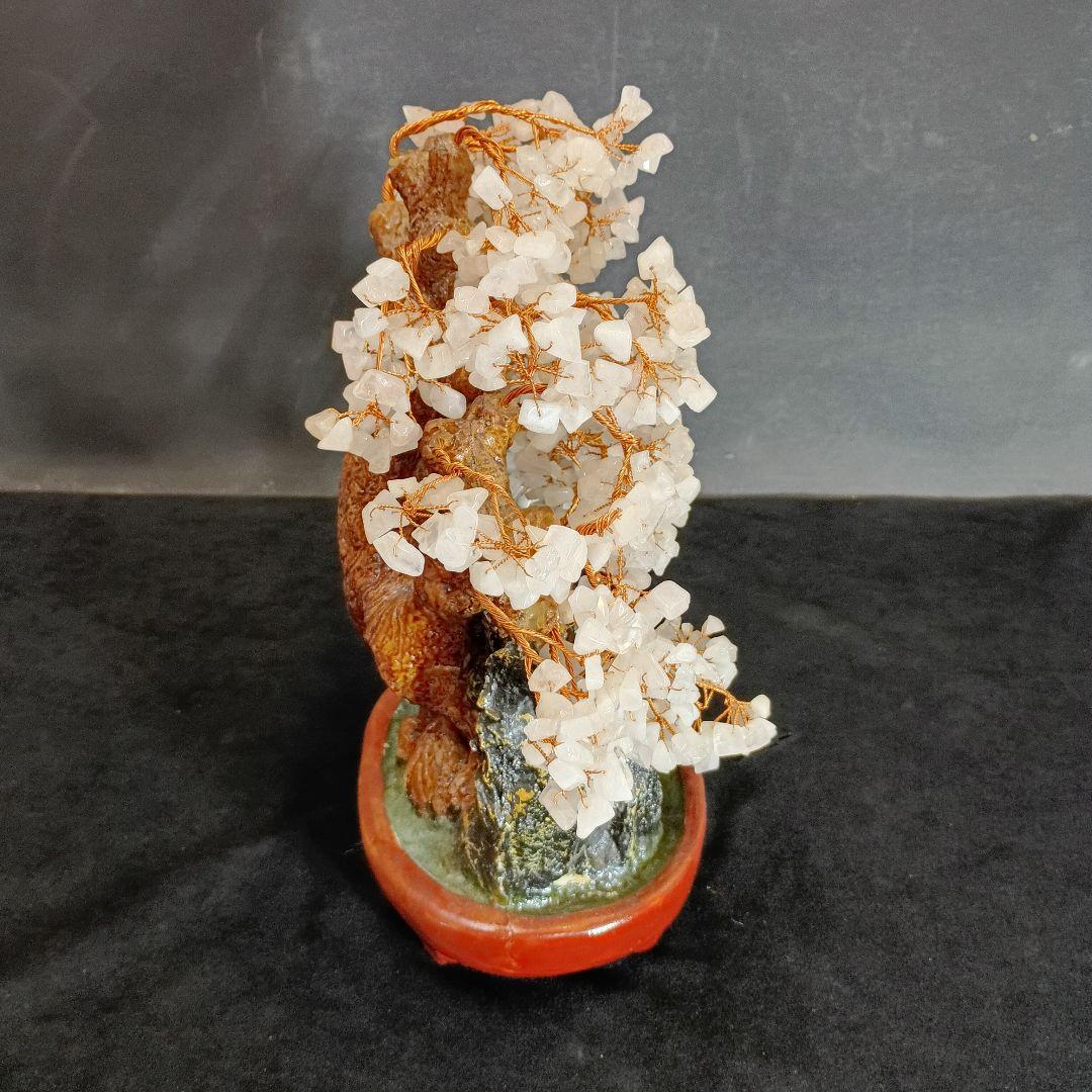 紅水晶 桜の木オブジェ 賽山千樹