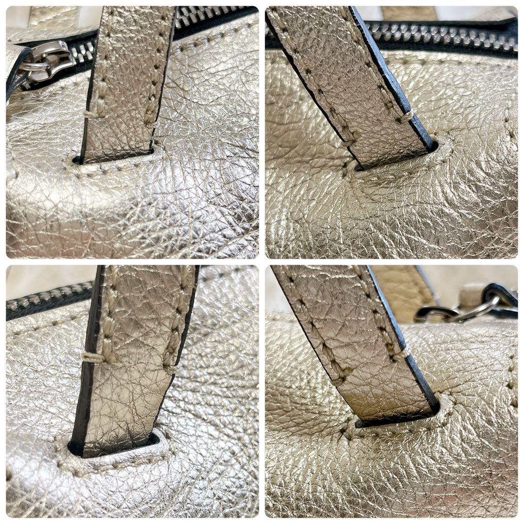 希少カラー✨ジャンニキャリーニ　オリガミ S 2wayショルダー　ゴールド　本革