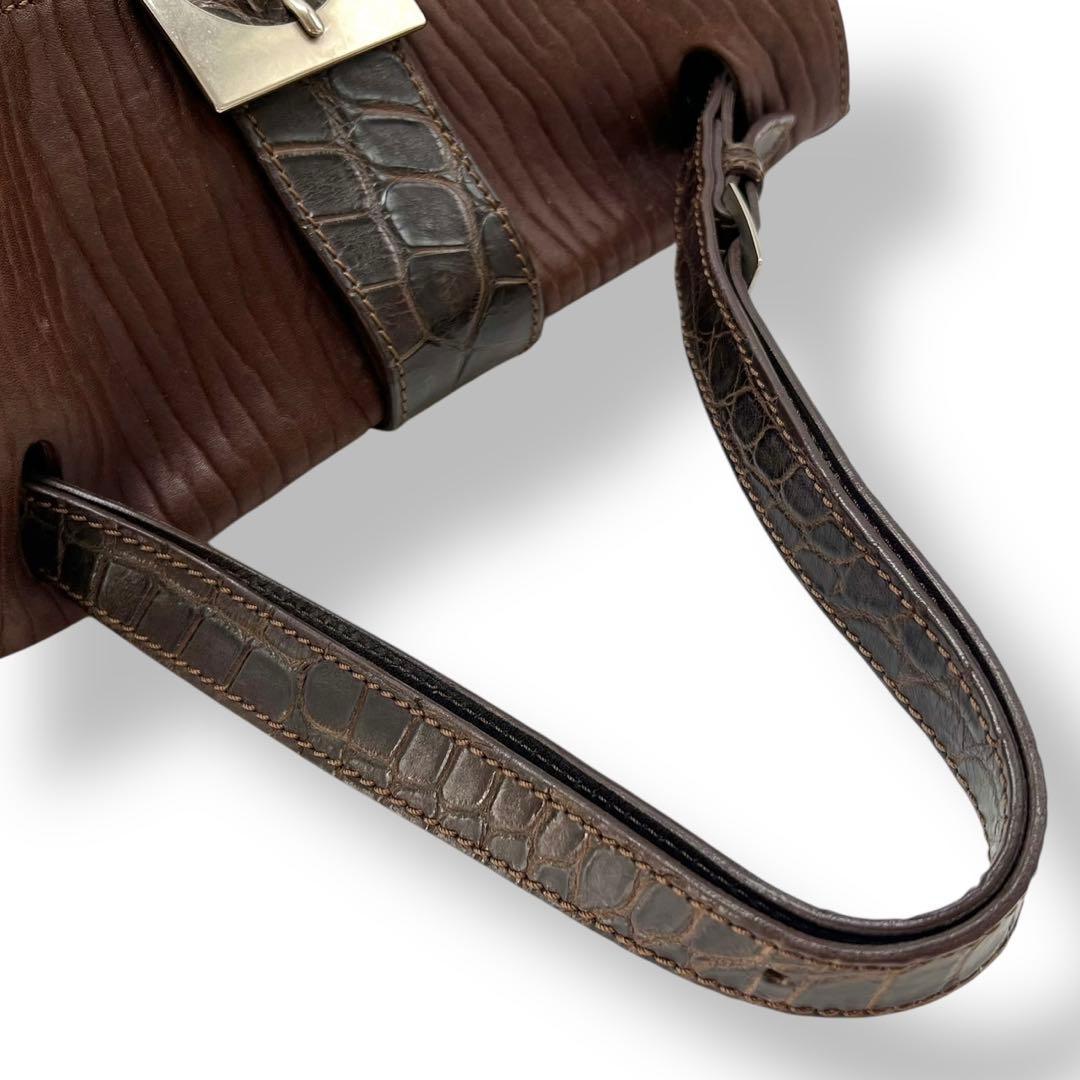 マウロゴヴェルナ ハンドバッグ トートバッグ レザー クロコ アザラシ 肩掛け