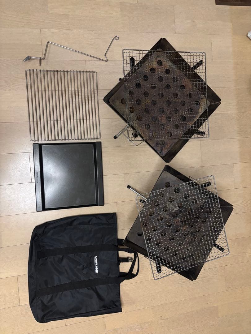 ファイアグリルセット(焚き火台2個＋オプションパーツ)