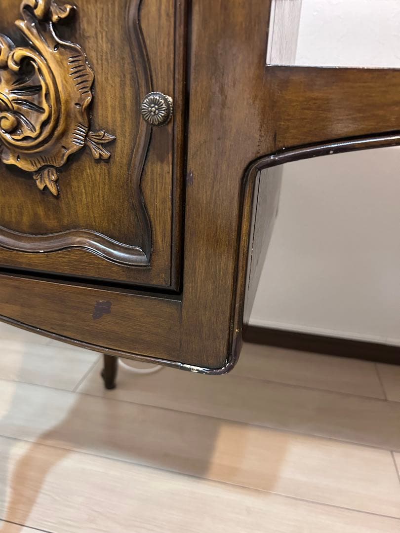 アンティーク　ネイルデスク　パソコンデスク　学習机　猫脚　ロココ調