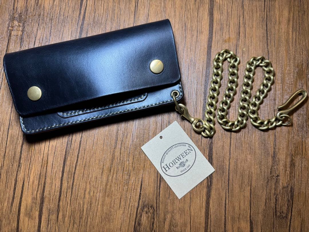 トラッカーウォレットロング【クロムエクセル】3層 シニュー糸ナチュラル使用