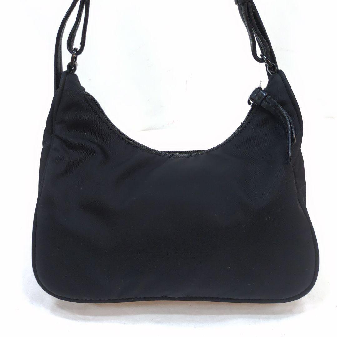 【美品】プラダ アクセサリーポーチ レザー×ナイロン 編み込み 黒 1BC123