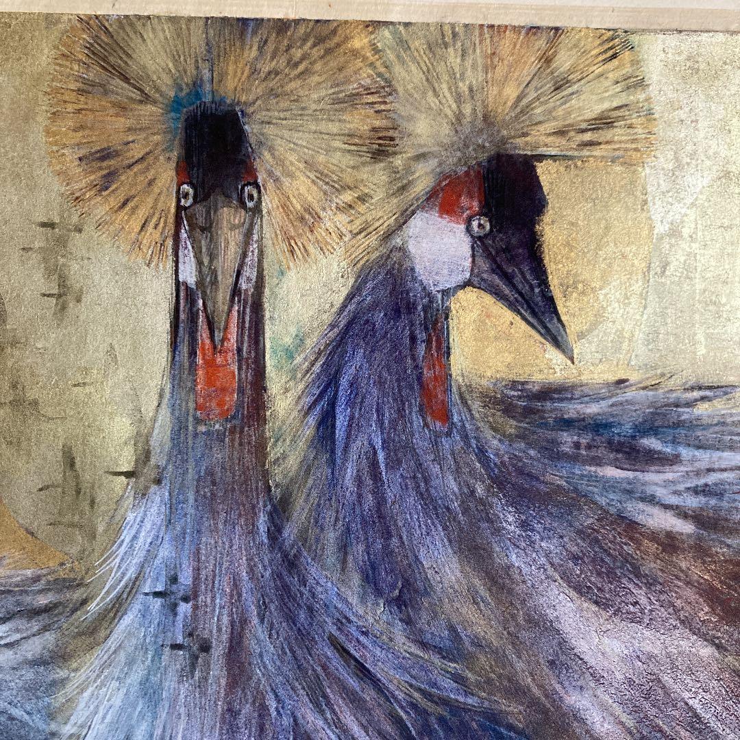 高橋常雄　冠鶴　15号　日本画