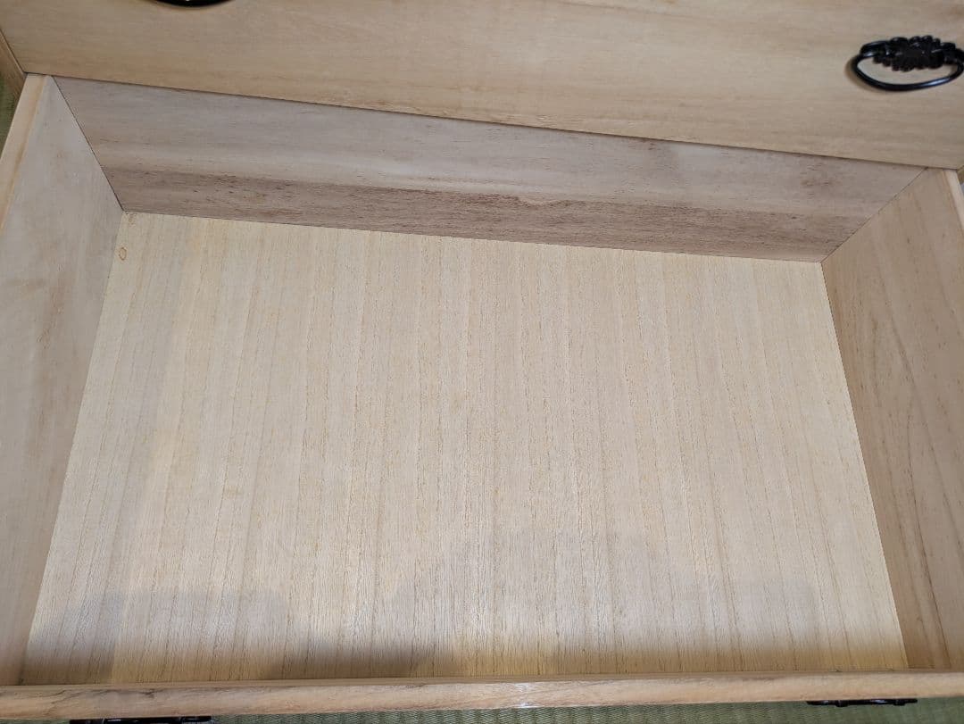 天然木桐箪笥　3段　桐タンス　マーゼルン 側面取っ手付き