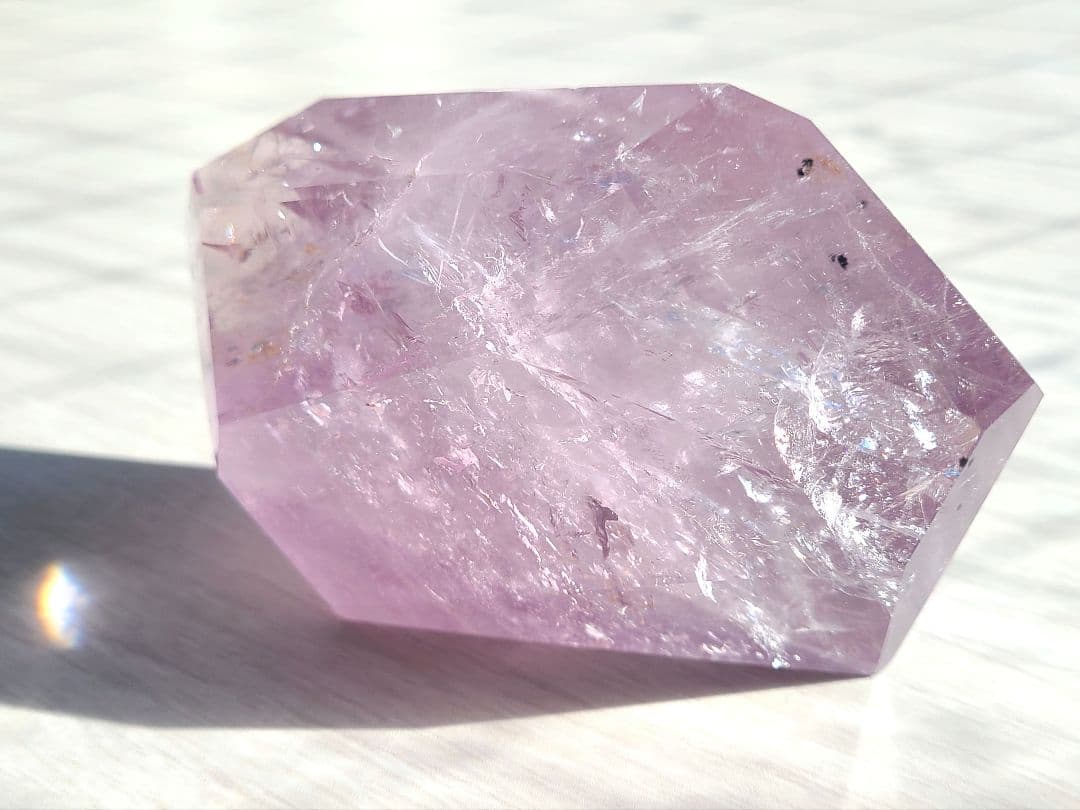 稀少◆ロマネサイトインアメジスト◆天然石置物　紫水晶　ディスプレイ　コレクション