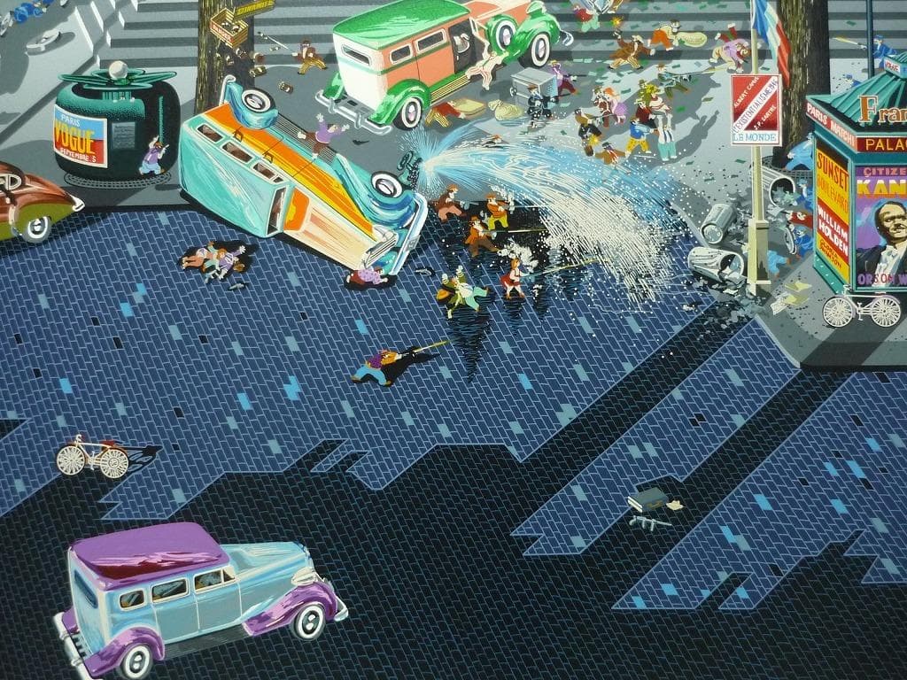 ★版画★ヒロ・ヤマガタ　シルクスクリーン　泥棒2★S44