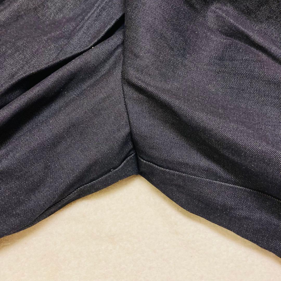 タグ付　トラディショナルウェザーウェア　ギャザーボリュームキュロットデニムパンツ