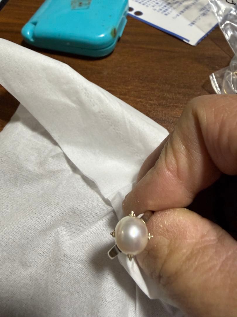 K14WGパールリング総重量2.85g