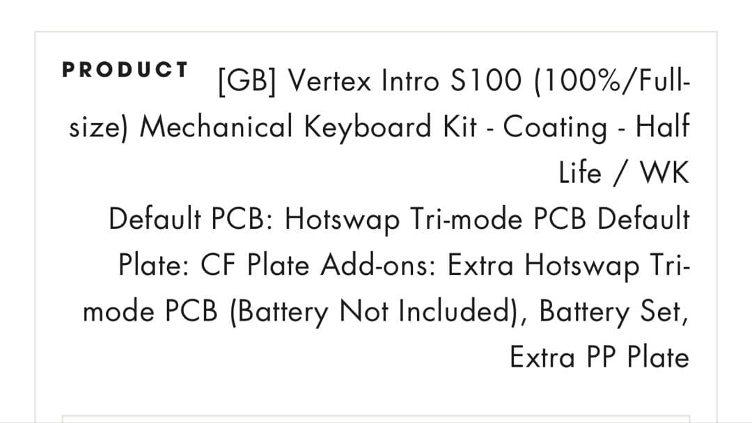 キーボード vertex intro s100 harf life wk